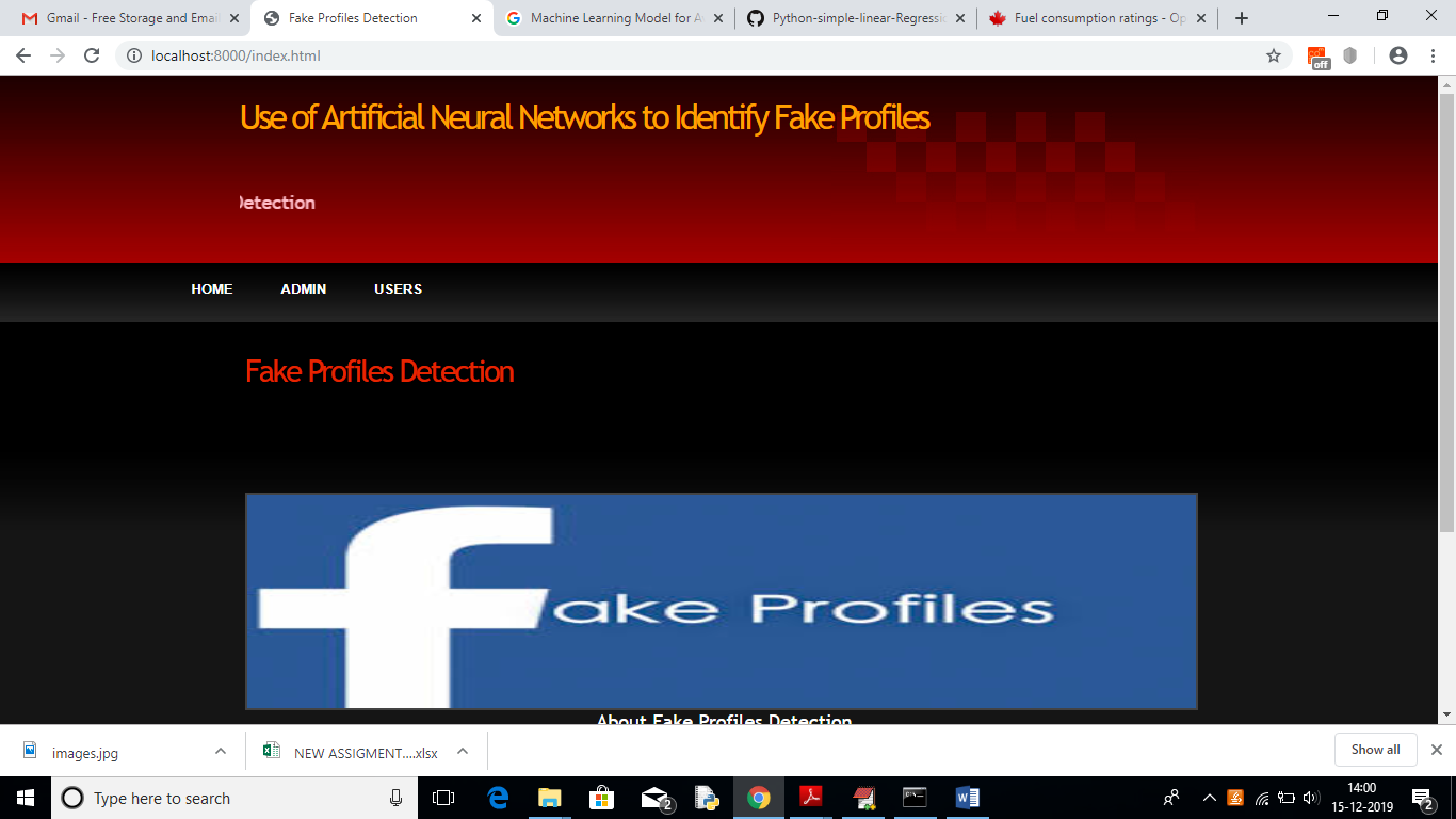 USE OF ARTIFICIAL NEURAL NETWORKS TO IDENTIFY FAKE PROFILES