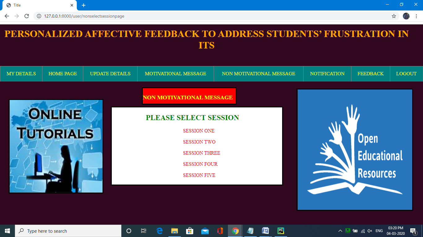 PERSONALIZED AFFECTIVE FEEDBACK TO ADDRESS STUDENTS FRUSTRATION IN INTELLIGENT TUTORING SYSTEM