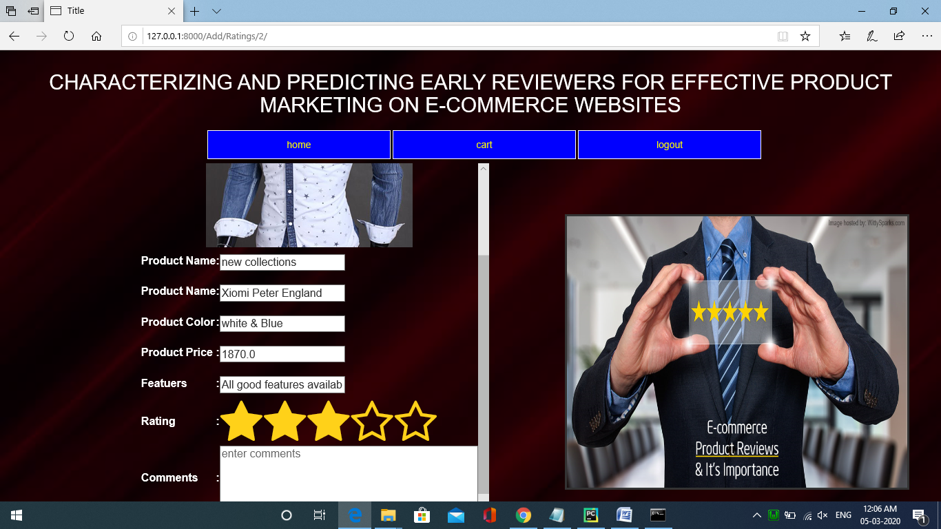 CHARACTERIZING AND PREDICTING EARLY REVIEWERS FOR EFFECTIVE PRODUCT MARKETING ON ECOMMERCE WEBSITES