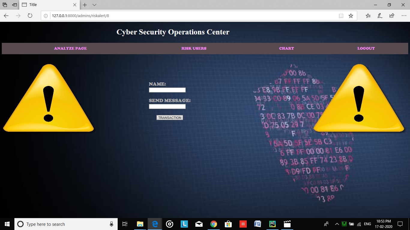 USER CENTRIC MACHINE LEARNING FRAMEORK FOR CYBER SECURITY OPERATIONS CENTER
